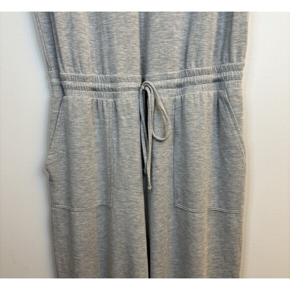 BANANA REPUBLIC Cozy Knit Jogger Jumpsuit Women Large Tall Gray Cap Sleeve - Picture 6 of 14